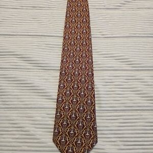 Brooks Brothers Burgundy and Gold Tie
